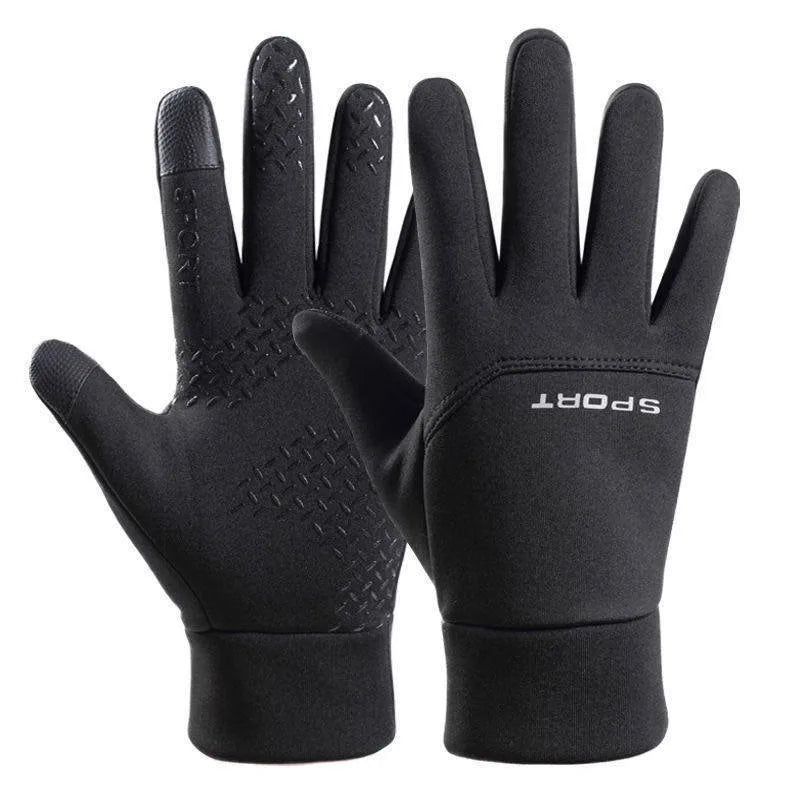 Men’s Winter Thermal Fleece-Lined Outdoor Sports Gloves (Touchscreen)