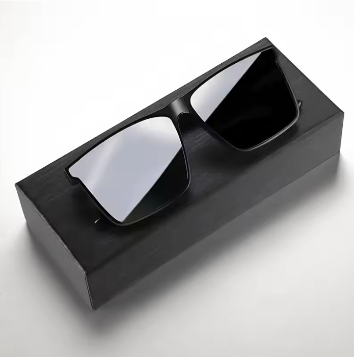 Men’s Minimalist Black Square Sunglasses – Premium Matte Frame with Dark Lenses