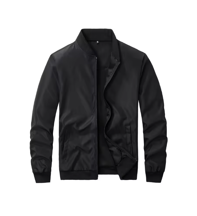 Men’s Spring & Autumn Collar Jacket – Casual Business Thin Coat, Solid Color, Trendy Loose Fit