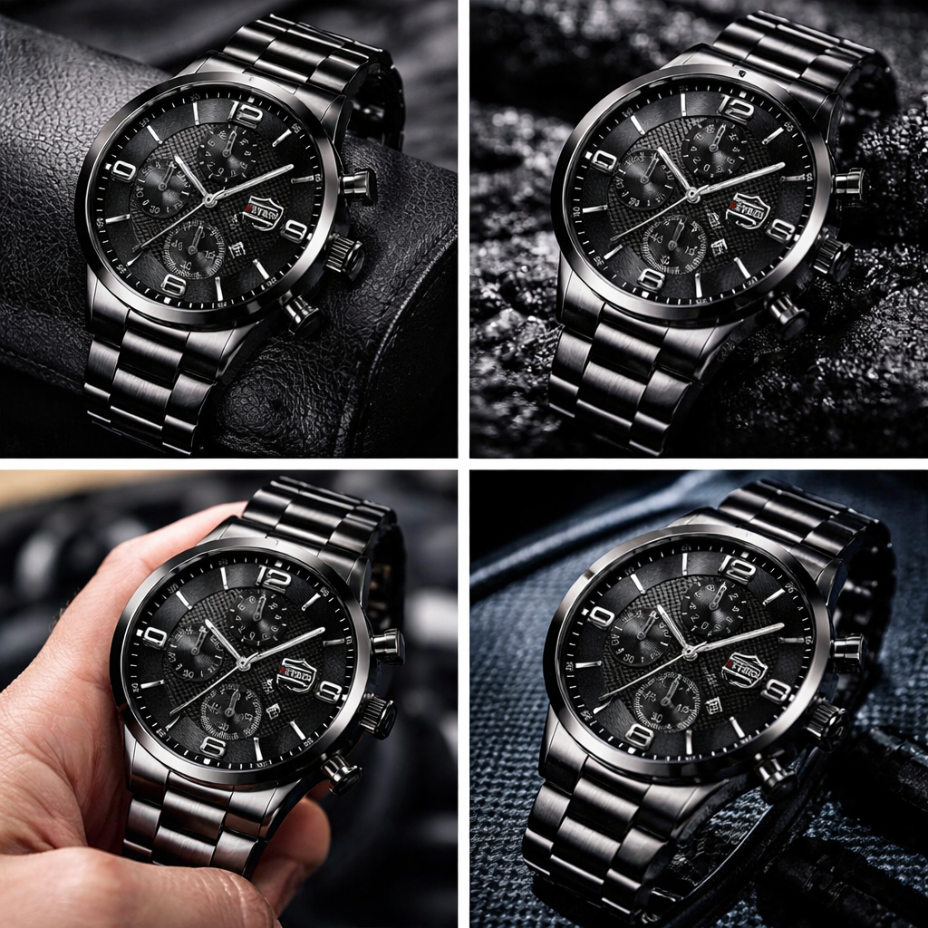 Luxury Men’s Quartz Watch – Stainless Steel Business Wristwatch with Calendar & Luminous Dial