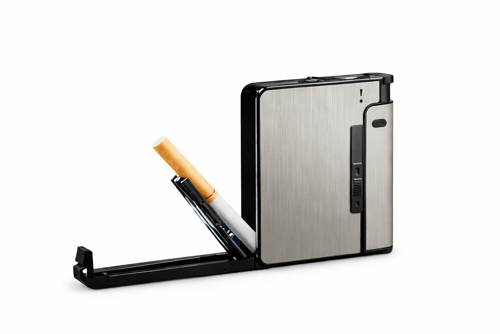Portable Metal Automatic Cigarette Case – Holds 10 King-Size Cigarettes, Gift for Men & Dad