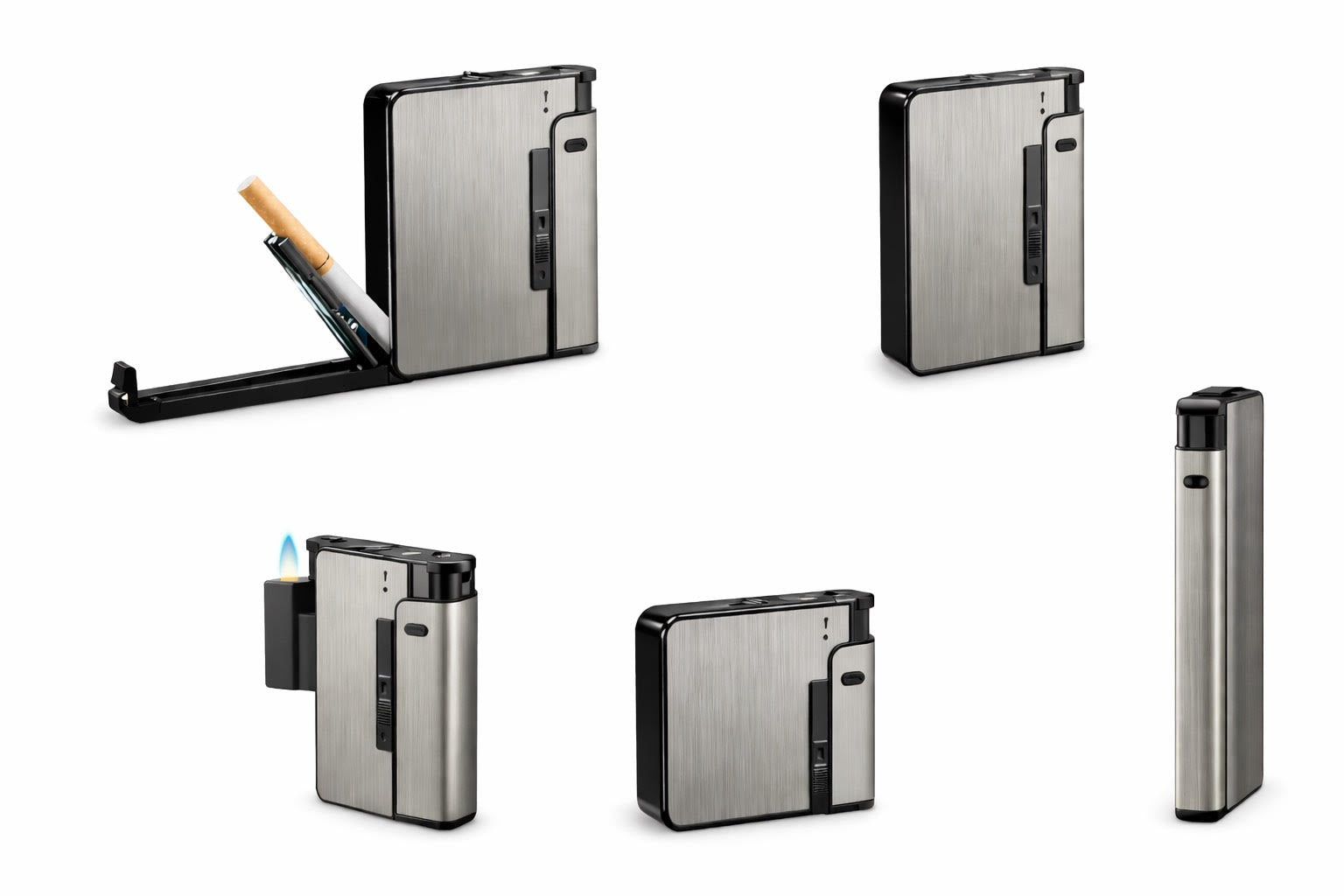 Portable Metal Automatic Cigarette Case – Holds 10 King-Size Cigarettes, Gift for Men & Dad