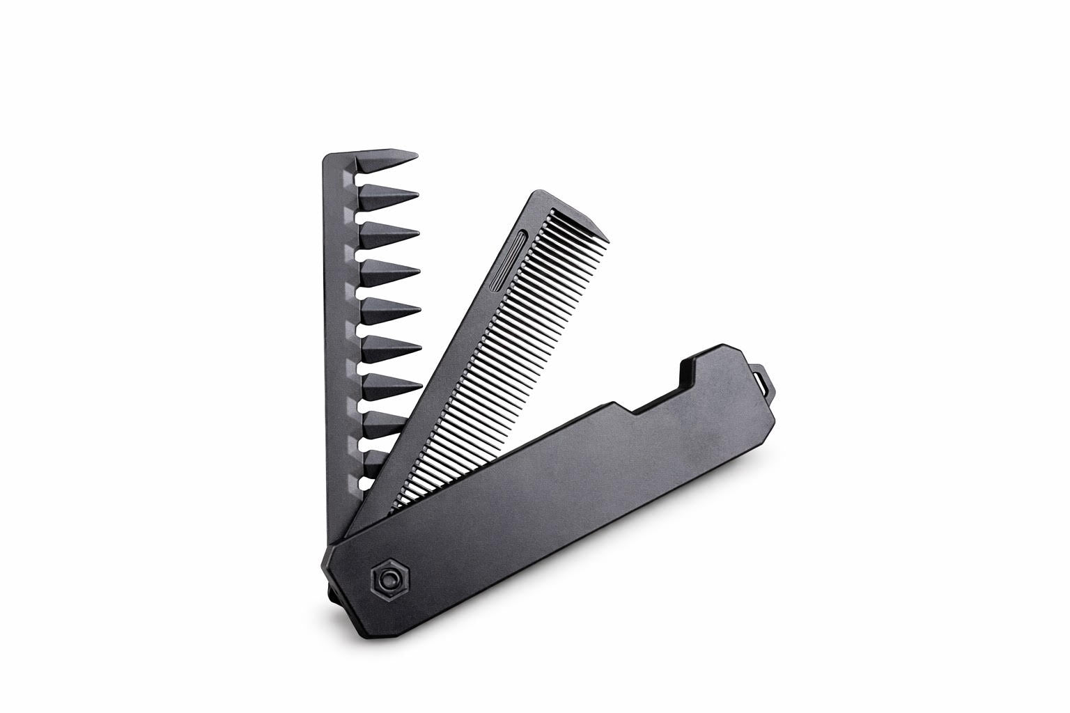 2-in-1 Folding Pocket Comb – Wide Tooth & Beard Styling Hair Comb for Barber & Salon Use